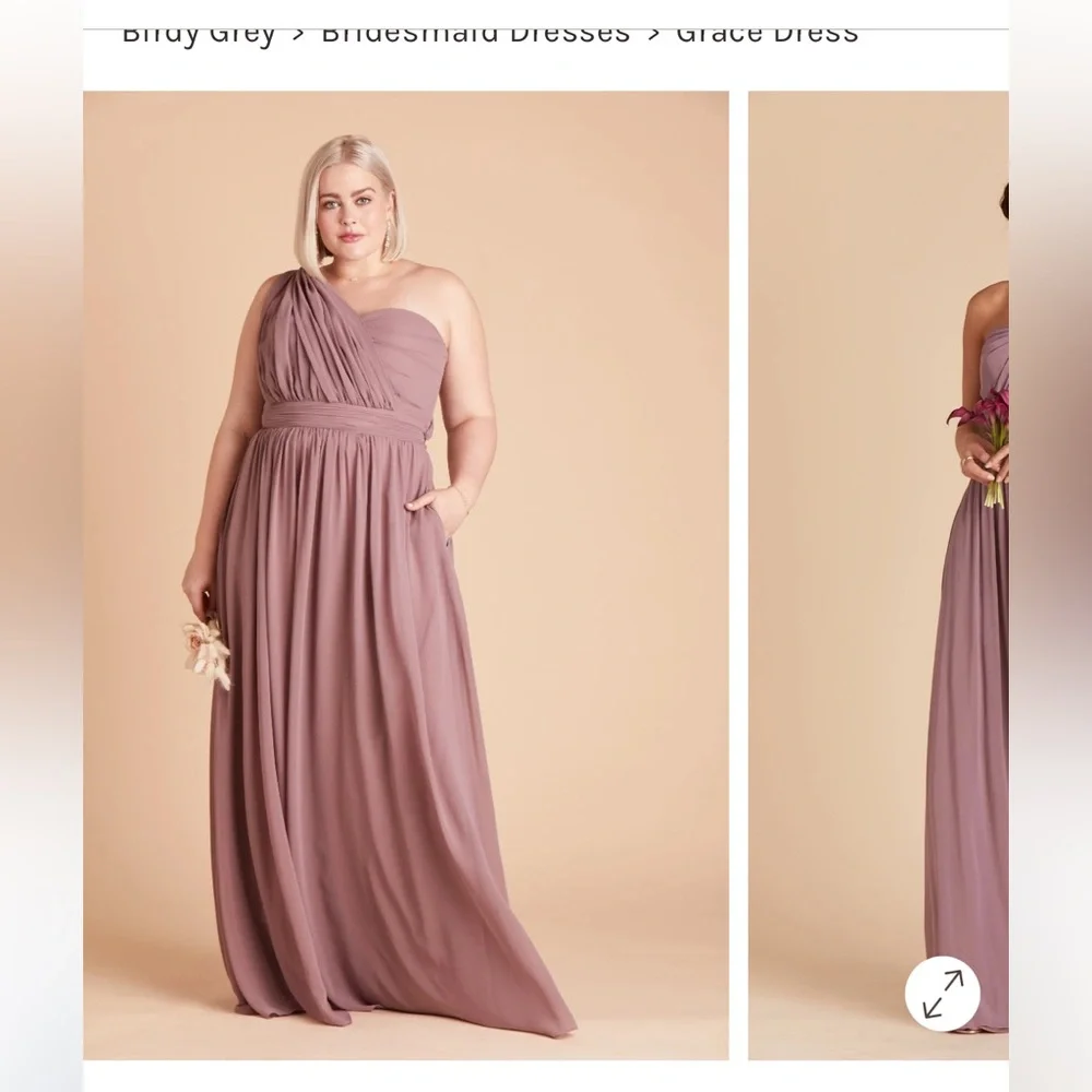 Birdy Grey Grace Dark Mauve Convertible  Chiffon Maxi Bridesmaid Dress Medium - Picture 3 of 9